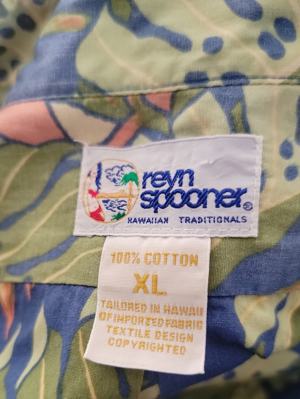 Vintage 90's reyn spooner reverse-print "Spooner Kloth" Hawiian Shirt XL - Picture 3 of 7